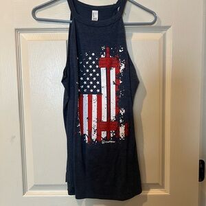Patriotic Tank Top with Flag Design